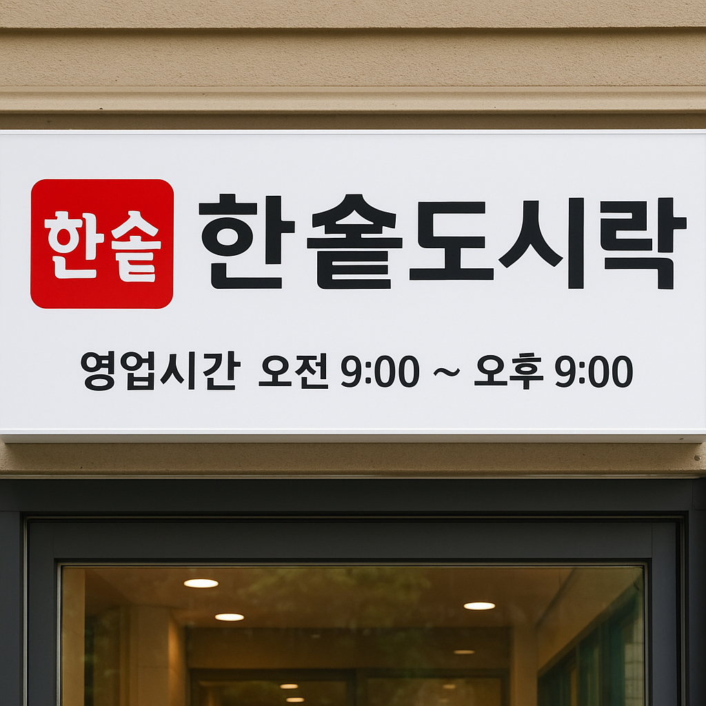 한솥도시락 영업시간 확인