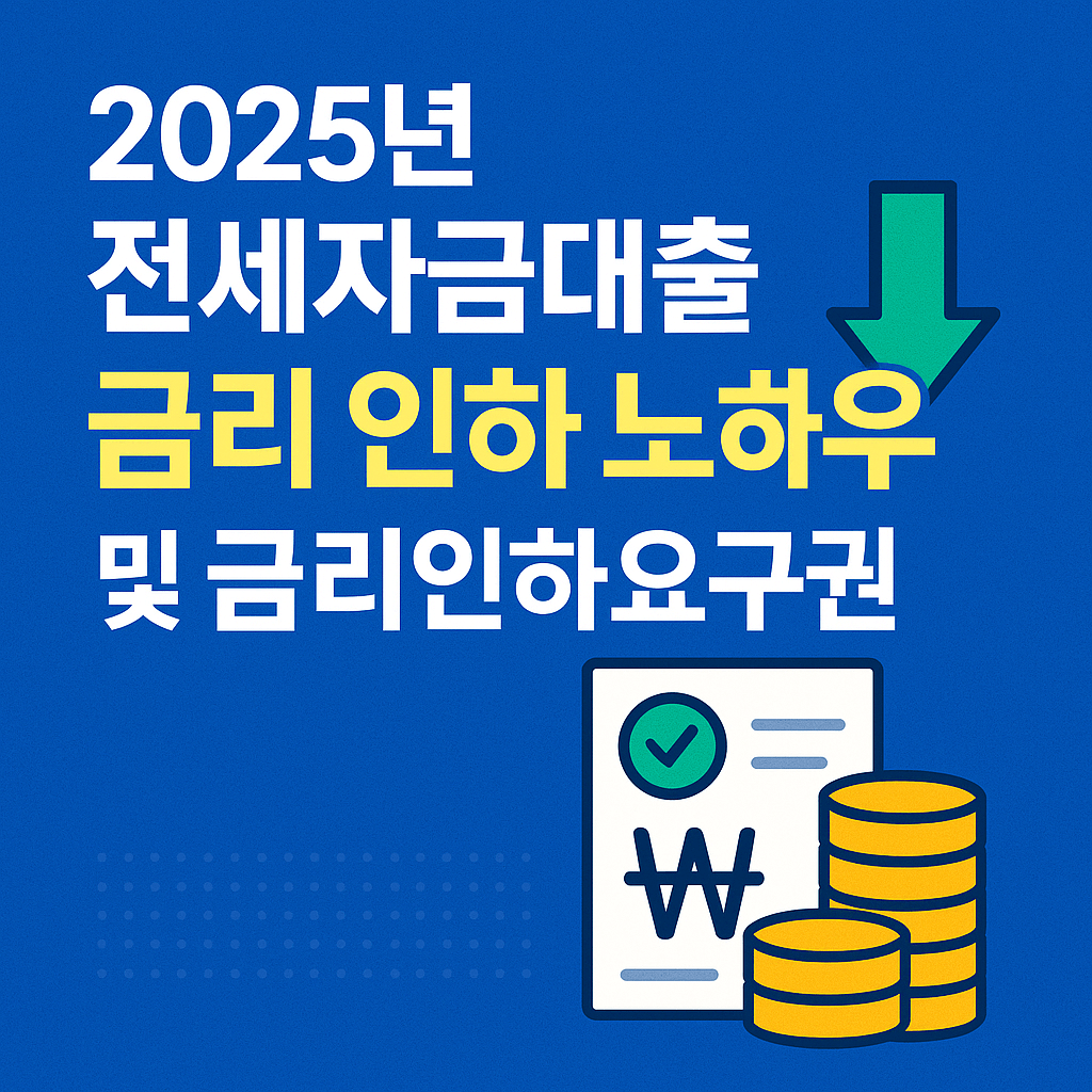2025년 전세자금대출 금리 인하 노하우 및 금리인하요구권 실전 활용법