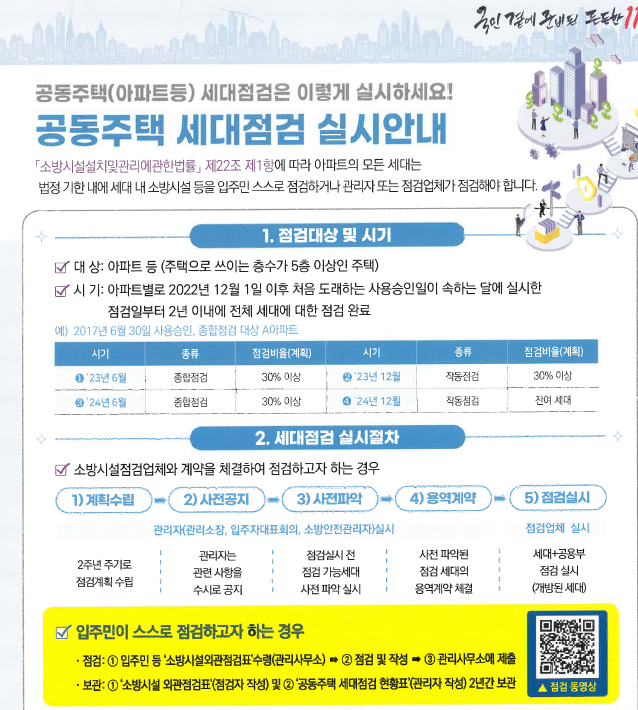 공동주택 아파트 세대 소방시설 외관점검표 작성 방법