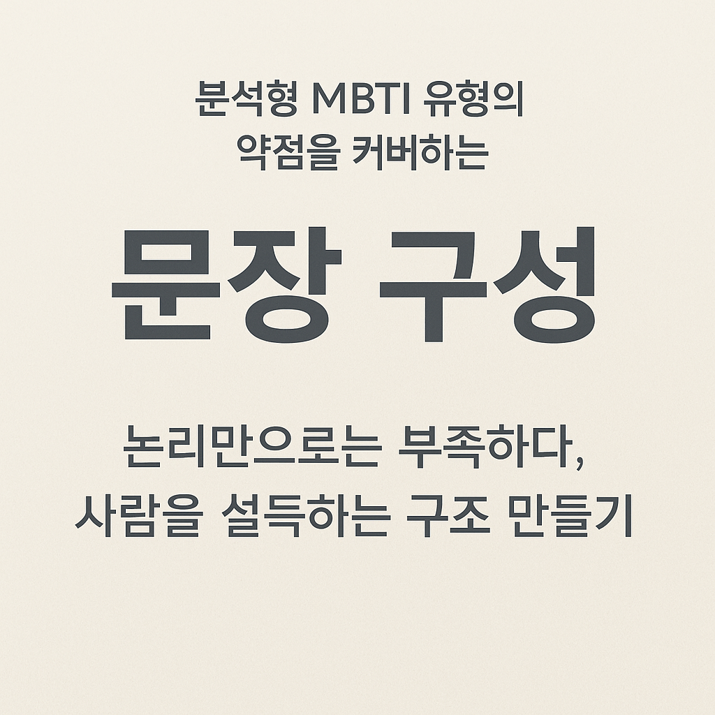 분석형 MBTI 유형의 약점을 커버하는 문장 구성