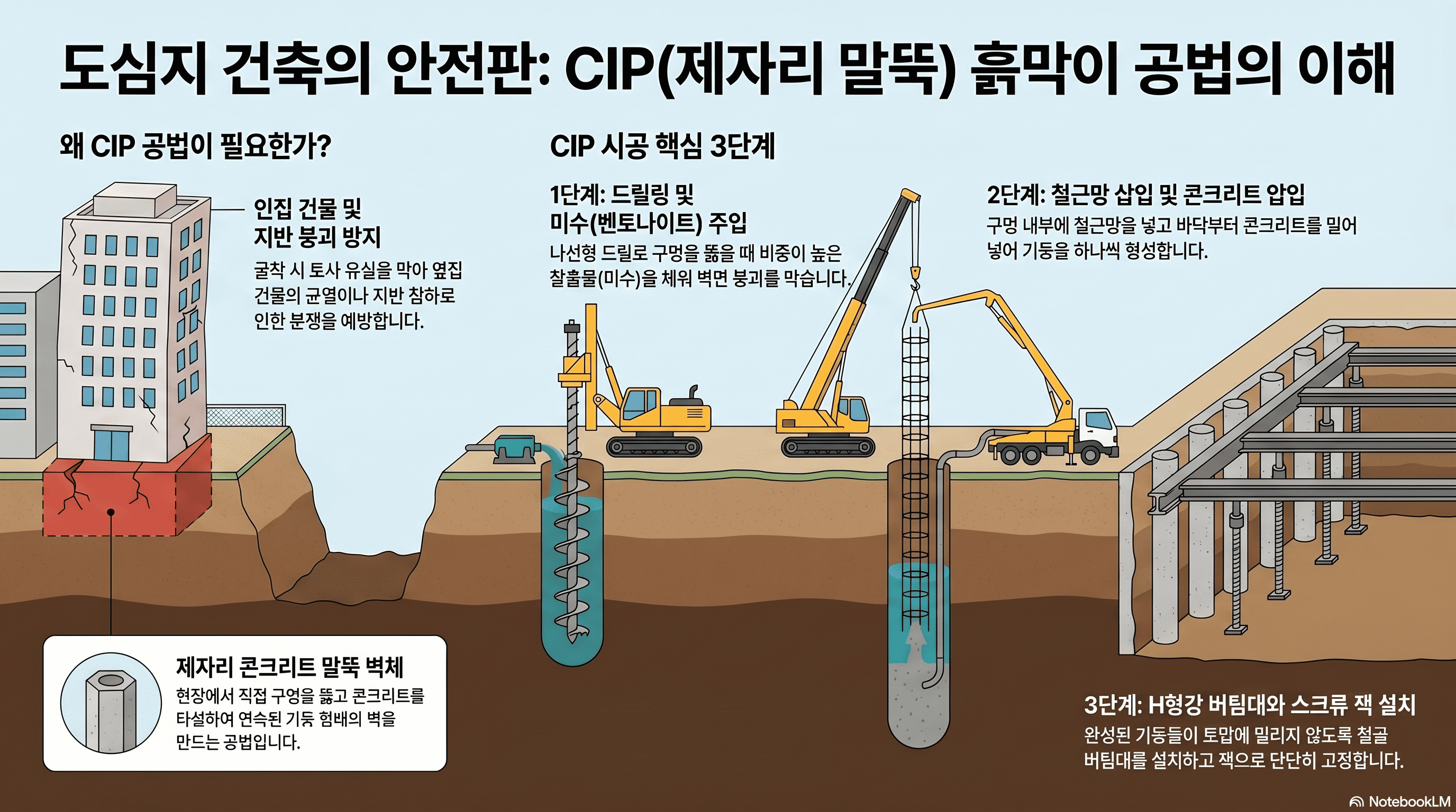 CIP 공법 (AI 인포그래픽)