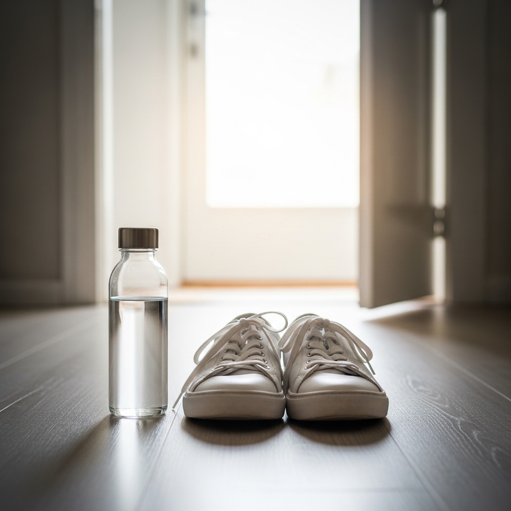 가스와 복부팽만 완화를 위한 생활습관 개선을 상징하는 이미지