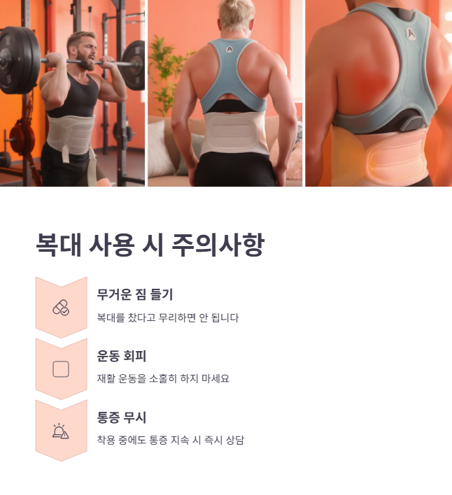 의료용 복대 착용 시 '절대' 피해야 할 주의사항