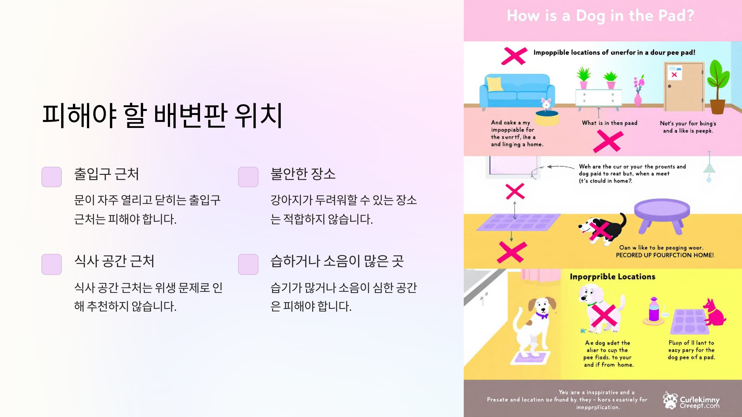 피해야 할 배변판 위치 선정 실수