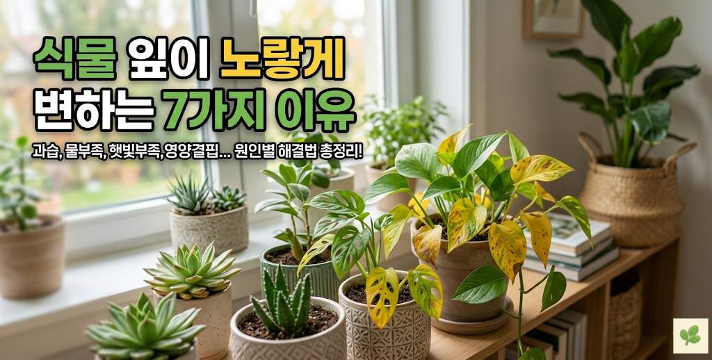 식물 잎이 노랗게 변하는 7가지 이유 총정리