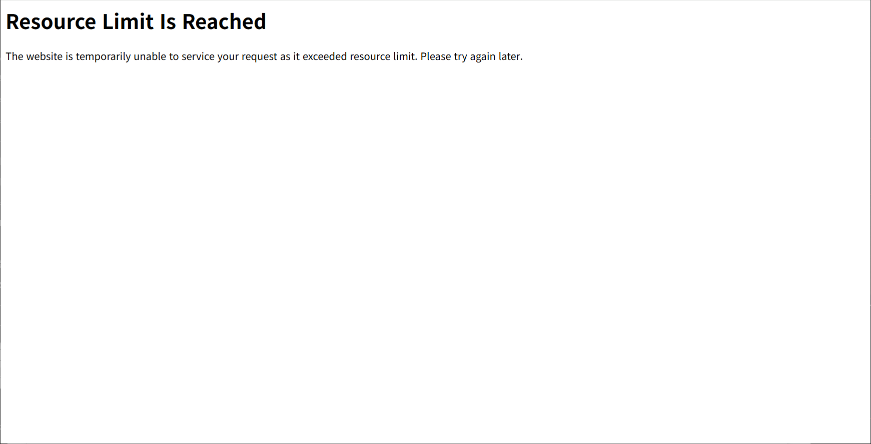 워드프레스: 508 Resource Limit Is Reached, 500 서버 내부 오류가 발생하는 경우