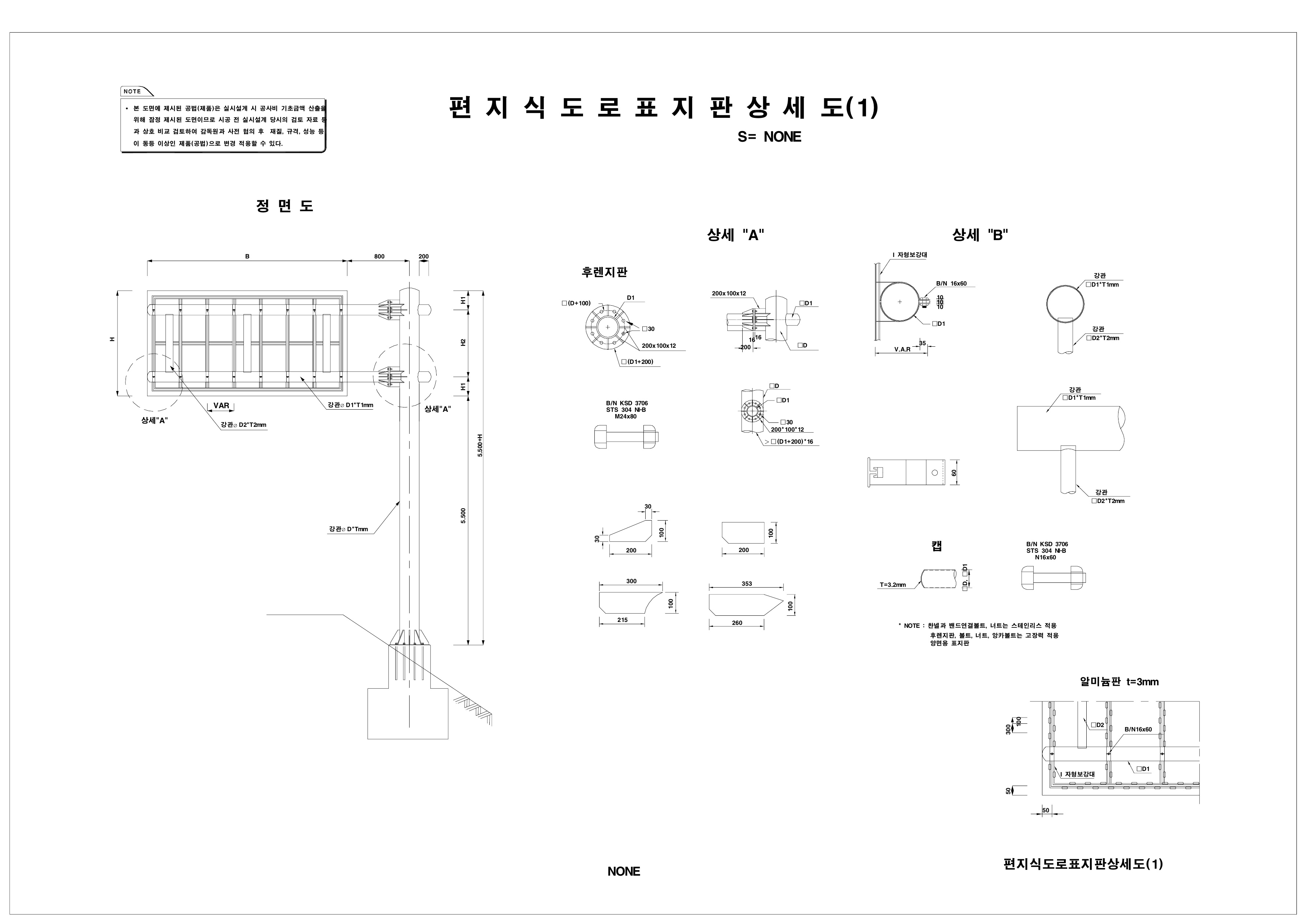 편지식도로표지판상세도