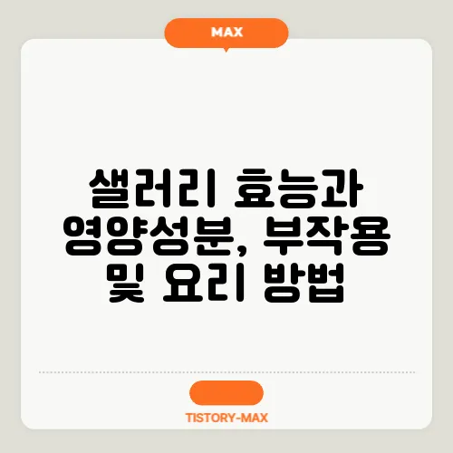 샐러리 효능과 영양성분, 부작용 및 요리 방법