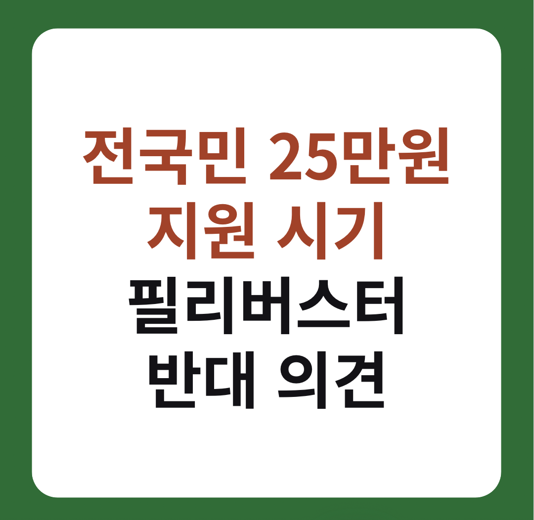전국민 25만원 지원 시기, 필리버스터(무제한 토론) 반대 의견 이미지