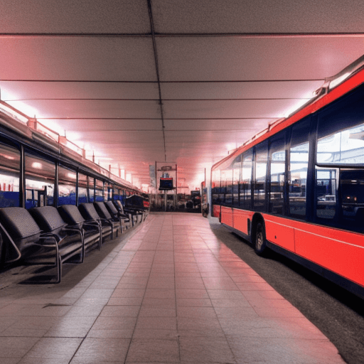 시외버스터미널의 대기석밴치 사진