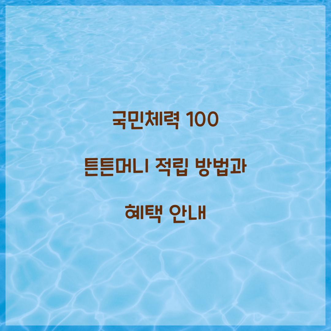 국민체력 100 튼튼머니