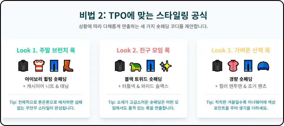 세련된 일상 (완벽하게 연출된 주말 유니폼)