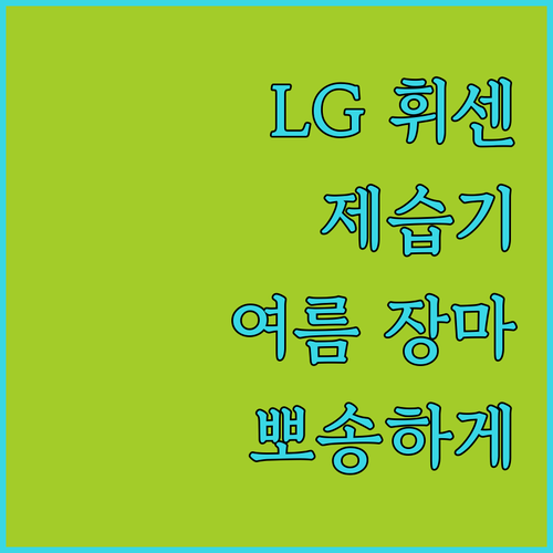 LG 휘센 제습기: 꿉꿉한 여름, 쾌..