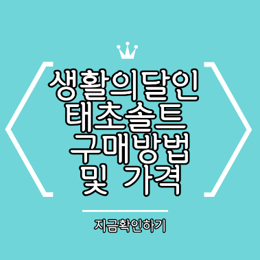 생활의달인 용융소금 태초솔트 구매방법 및 가격