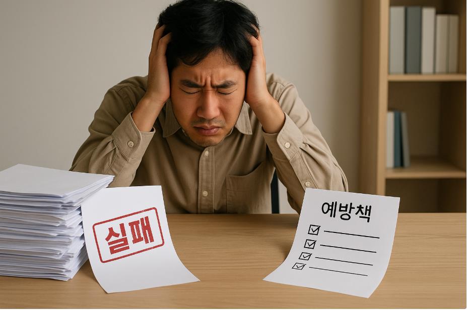 상표 출원에서 흔한 실패와 예방책을 대비하는 장면