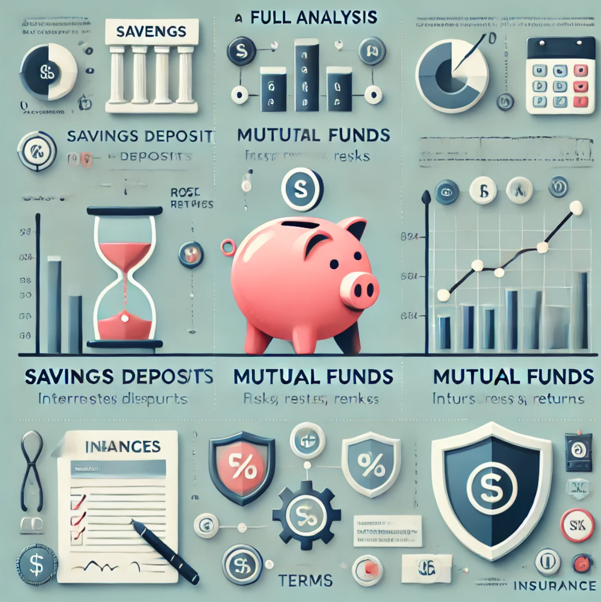 금융상품들의 종류를 그림으로 한눈에 보여주는 사진입니다