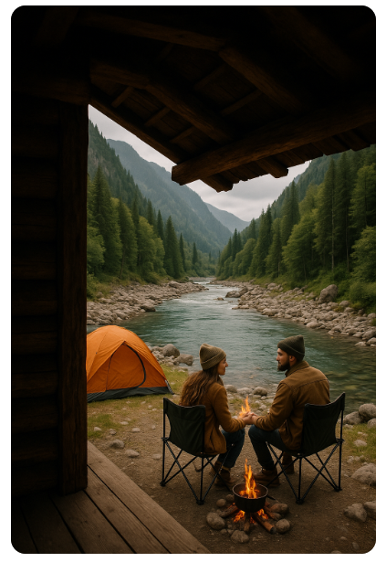 캠핑장 계곡 데이트 사진