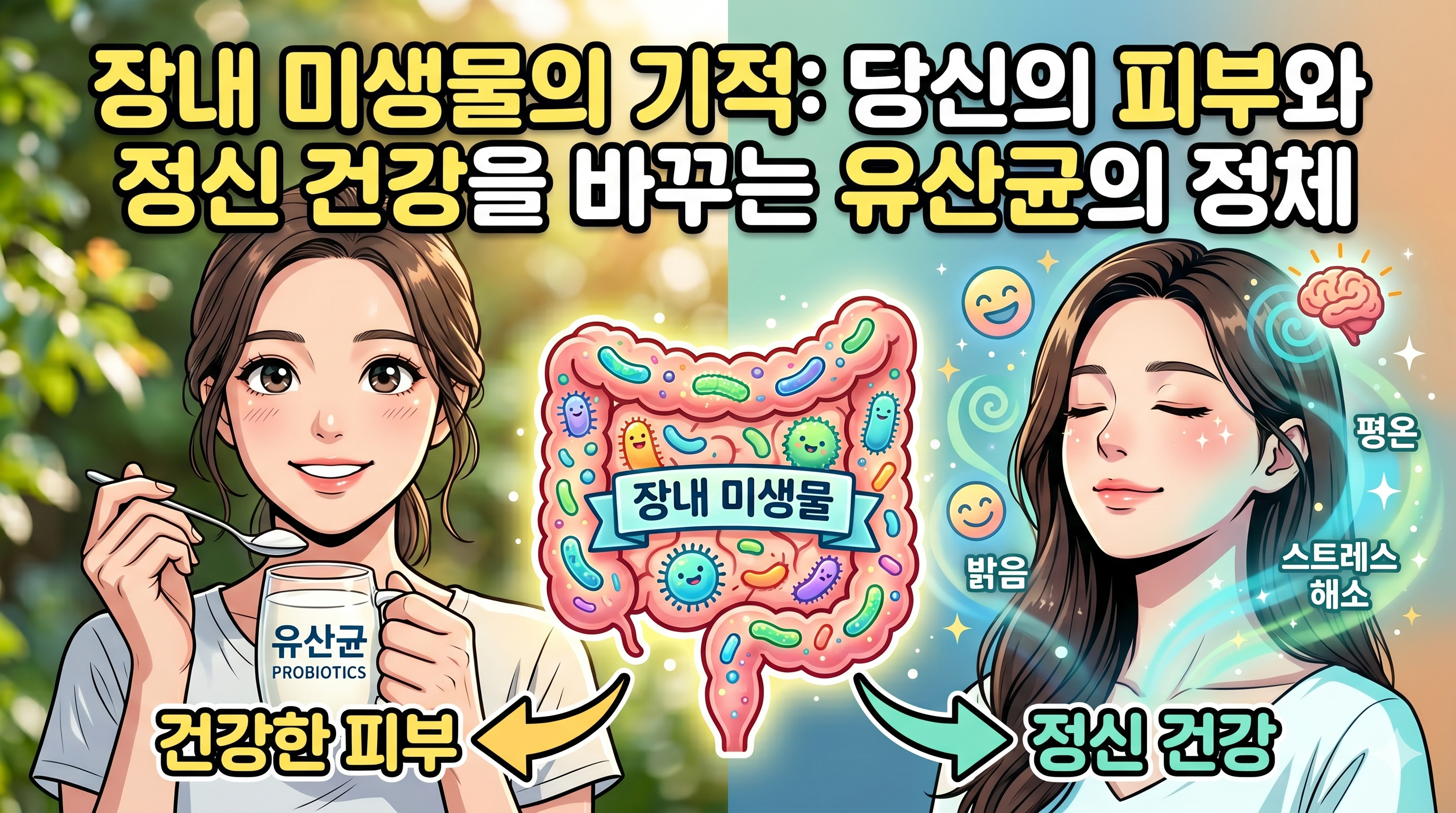 장내 미생물인 유산균에 대해 예고하는 섬네일 이미지