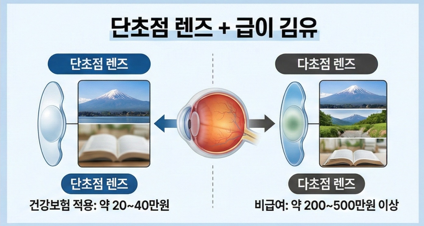 단초점 렌즈 다초점 렌즈