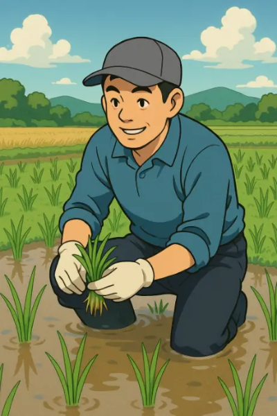 벼심기-농부