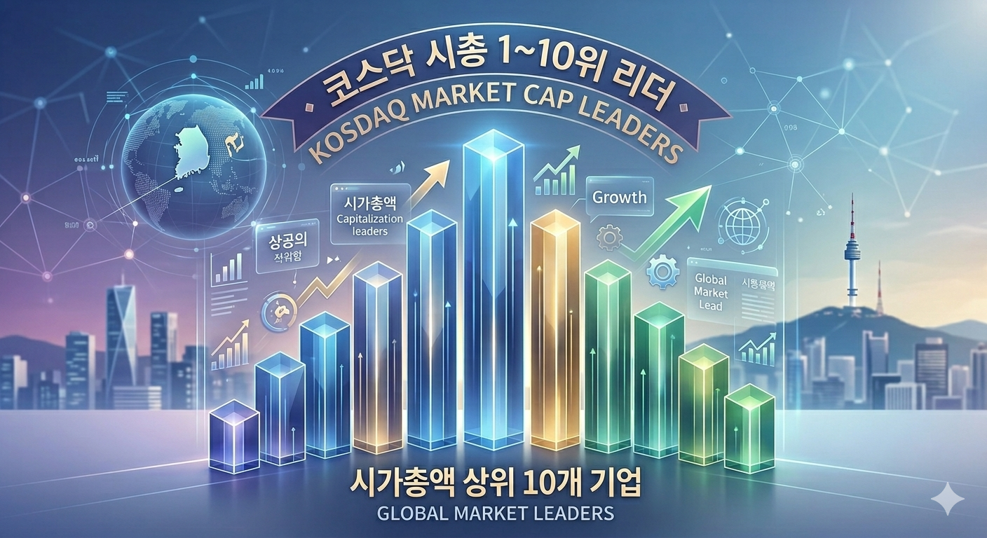 코스닥 시총 1~10 위 기업 총정리