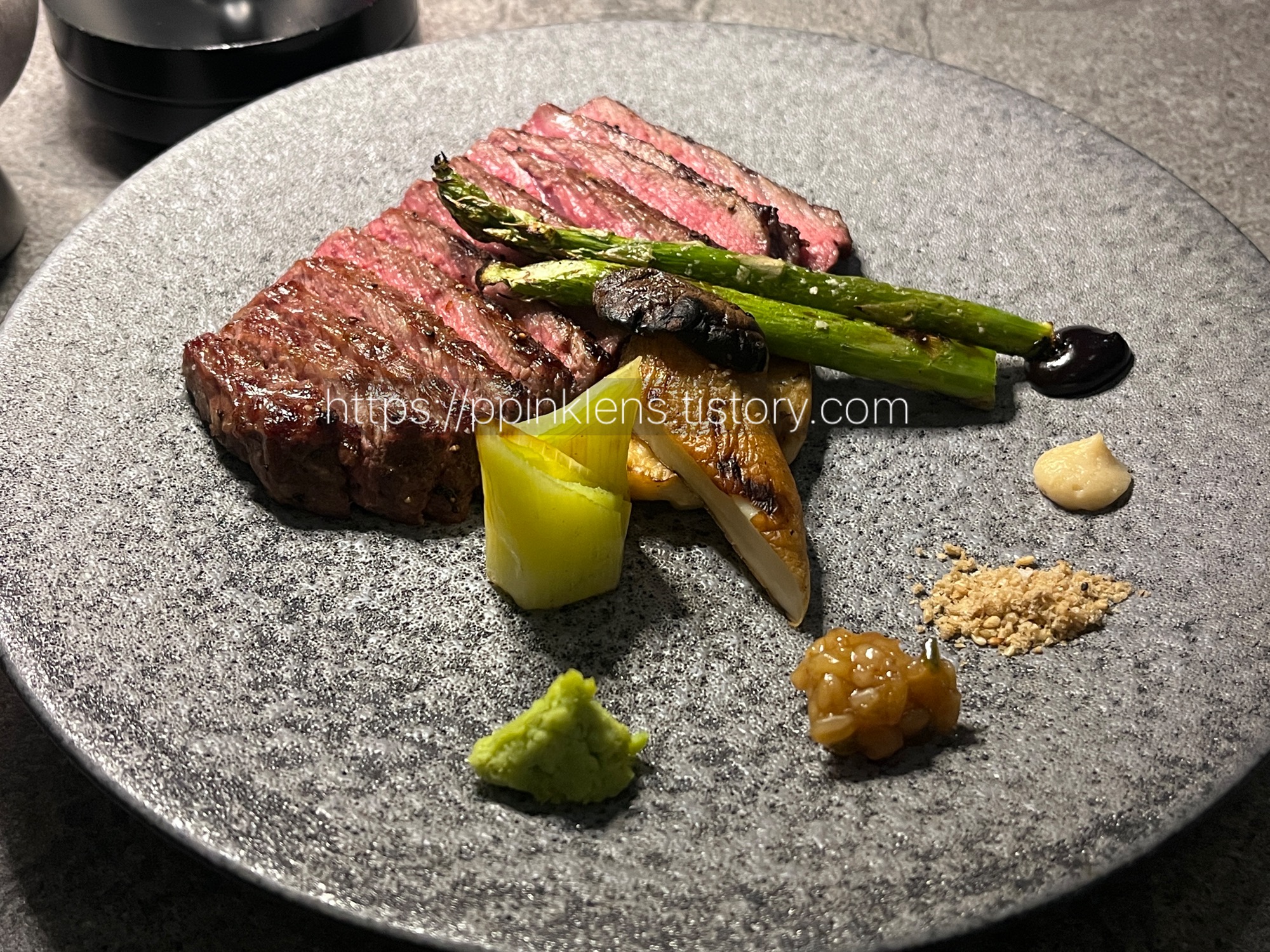 청담동 오사청담 한우 채끝 스테이크