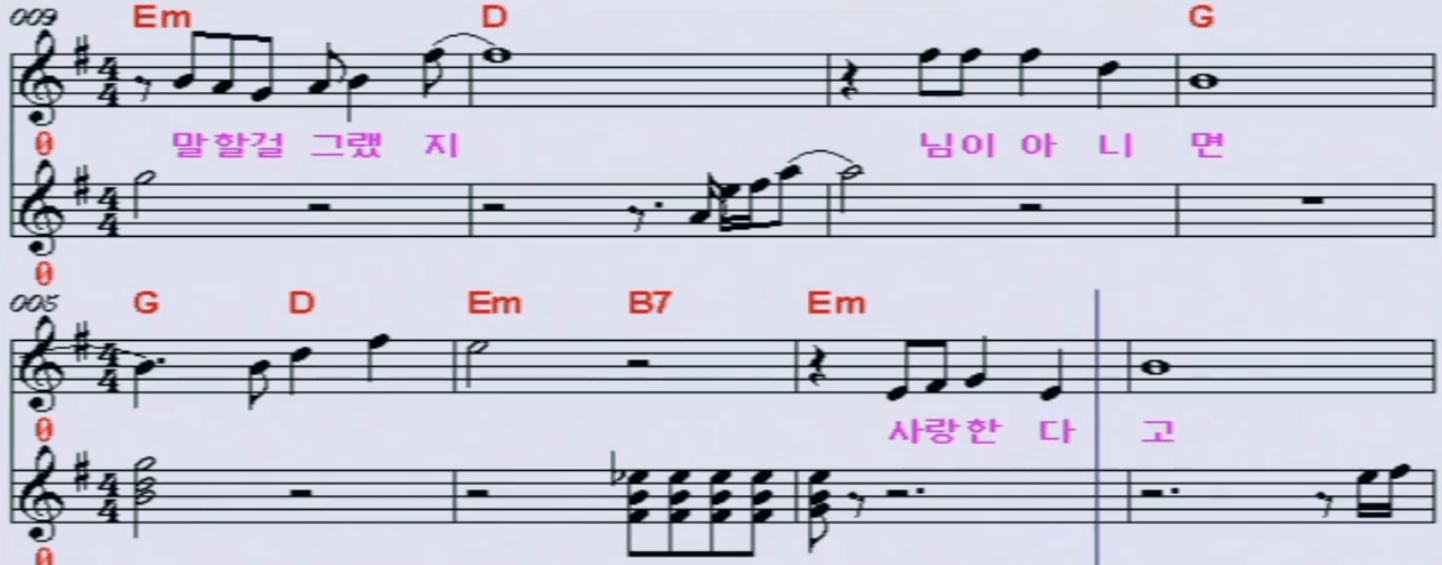 나미애(김추자) 님은 먼 곳에 악보