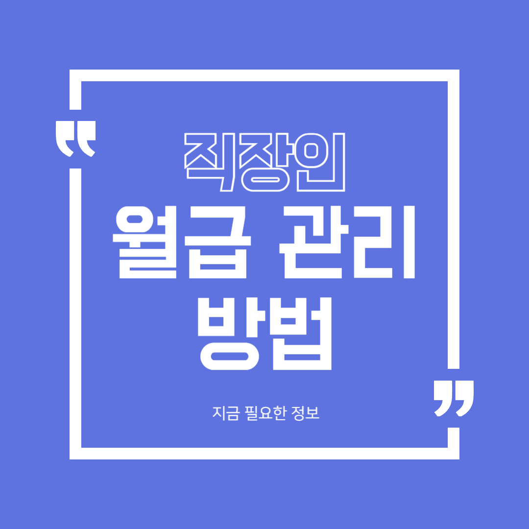 직장인 월급 관리 방법, 어디서 새는지 확인하기