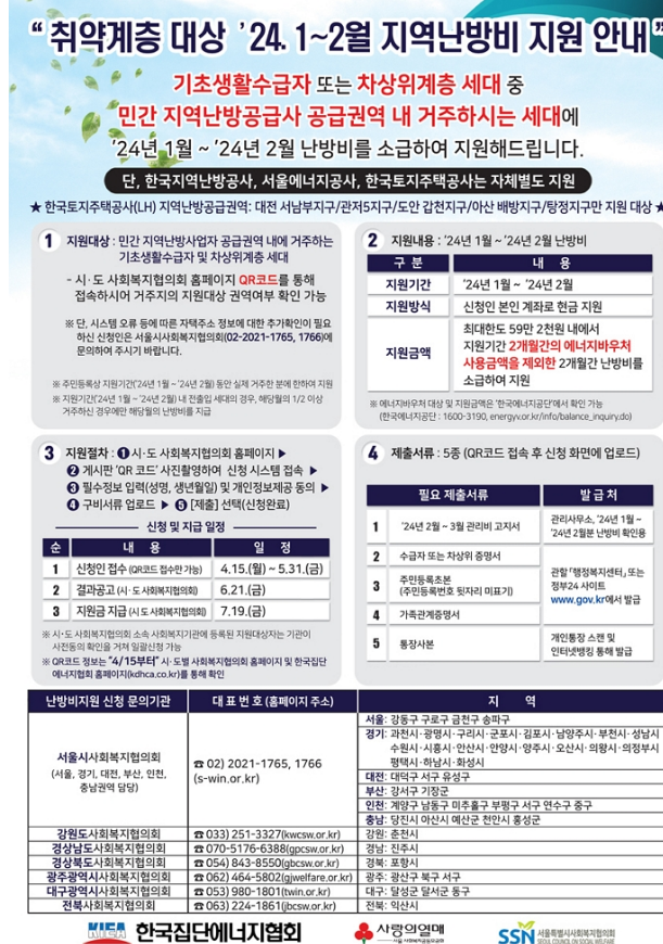 24년 지역 난방비 지원 대상