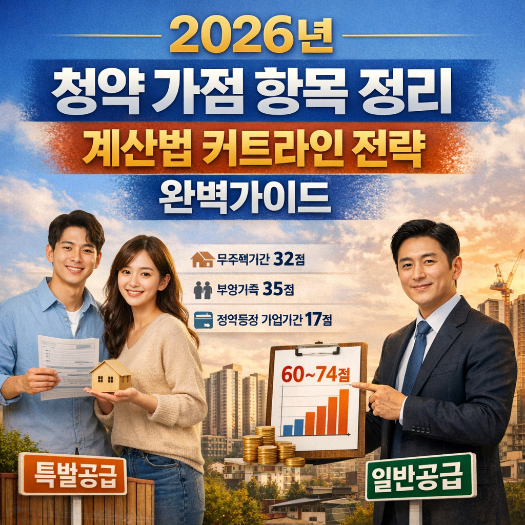 2026년 청약 가점 항목 정리 계산법 커트라인 전략 완벽가이드