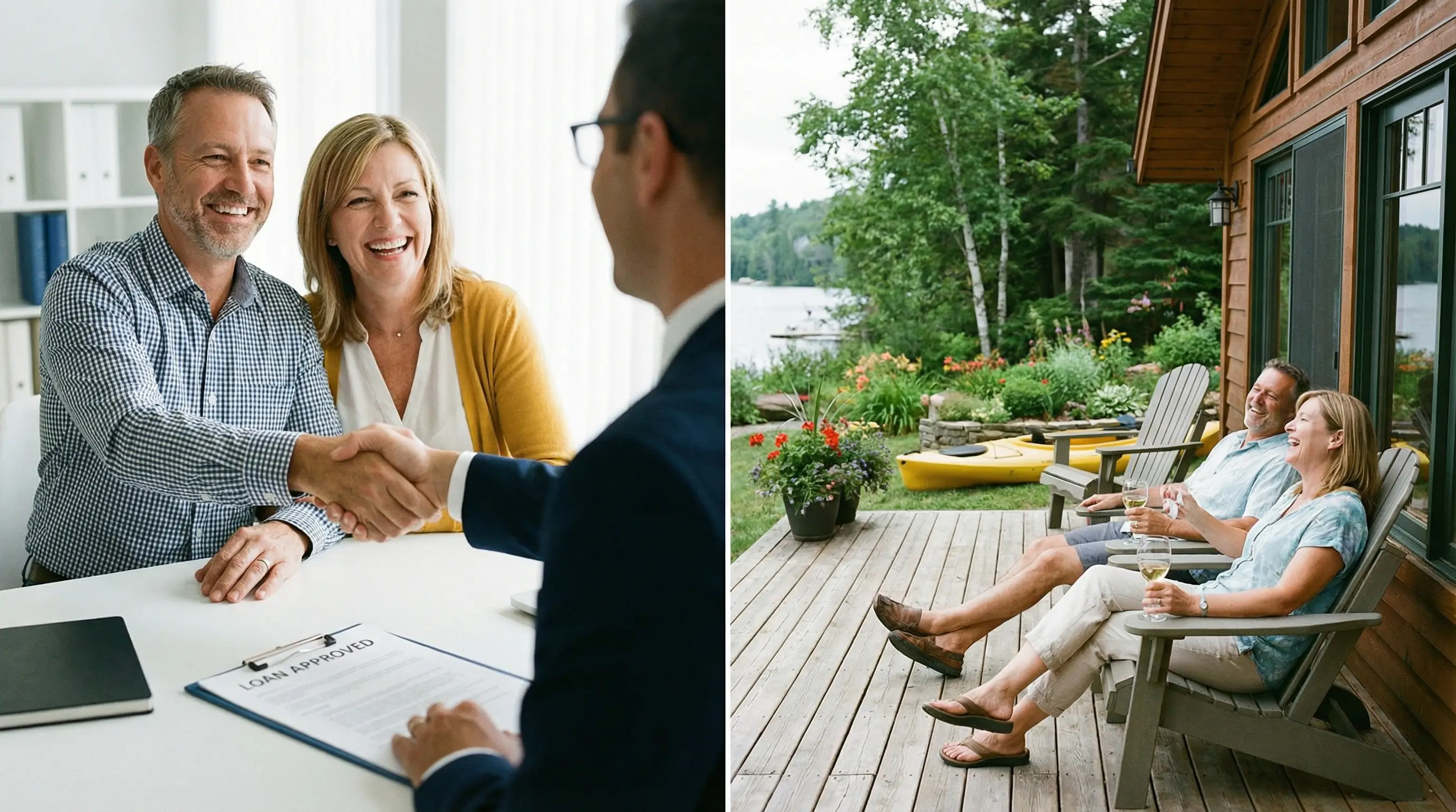 전문가와 상담하며 생활안정자금 대출을 성공적으로 실행하고 여유로운 생활을 즐기는 모습