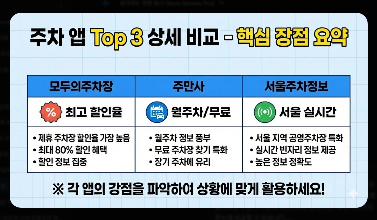 [주차 앱] 무료주차장 찾기(상세 비교, 특화 기능, 절약 전략)(+ 사용 꿀팁)