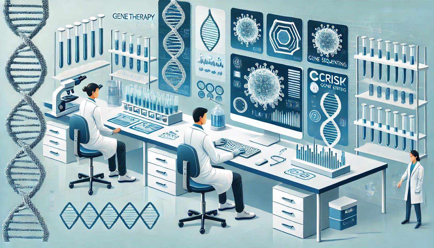 유전자 치료 연구의 실험실 모습
