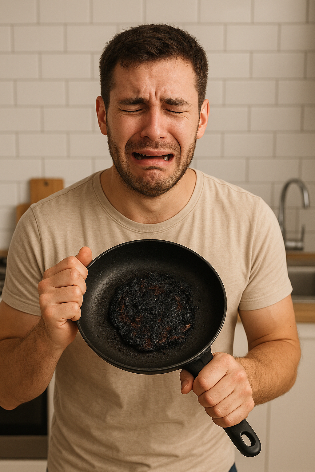 요리 망해서 우는 모습