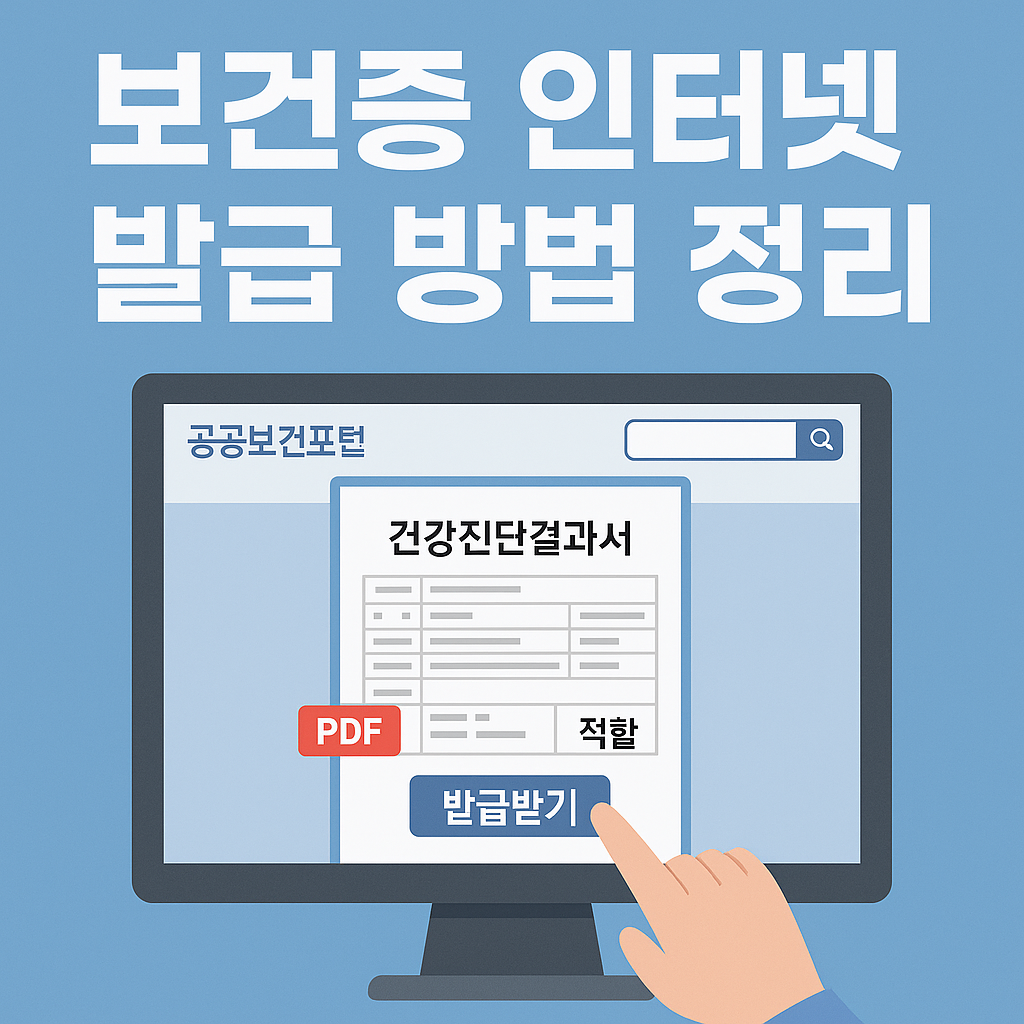 보건증 인터넷 발급 방법 정리 문구와 인터넷 출력 이미지