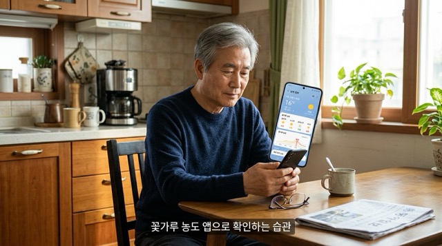 꽃가루 알레르기 농도 확인 스마트폰 앱