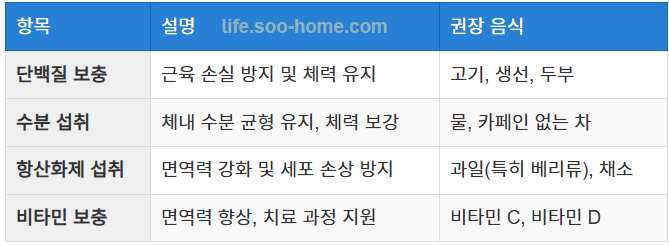 신장암 3기 환자를 위한 영양 관리 요약