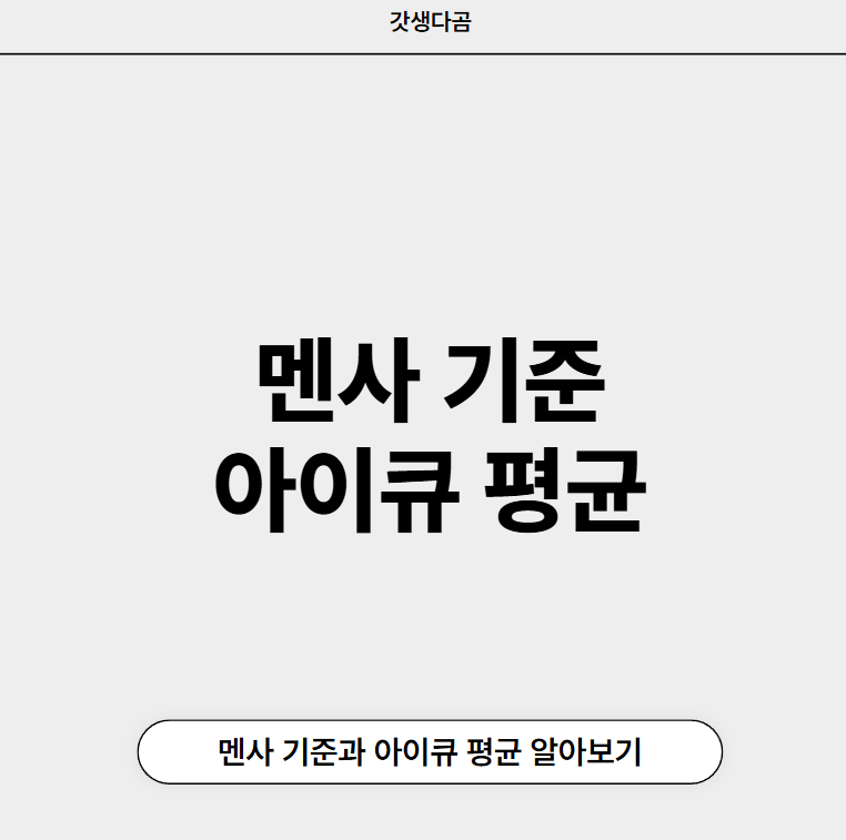 멘사 기준, 아이큐 평균