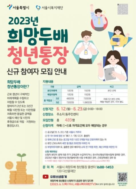 희망두배 청년통장 신규 참여자 모집 안내