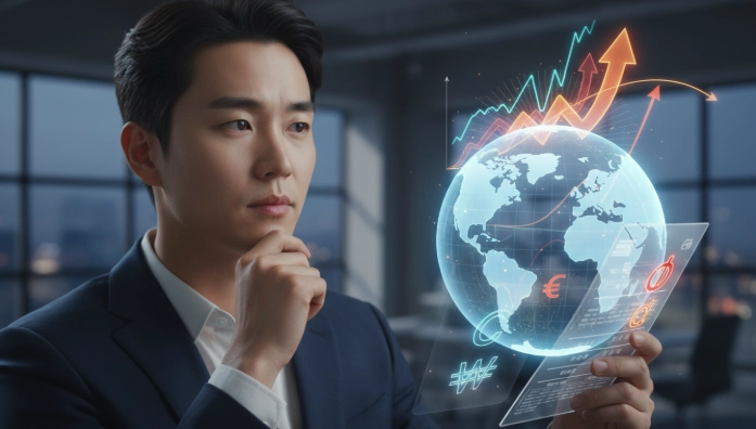 한국 예금 1억 초과분을 베트남 은행 예금이나 현지 자산으로 분산 투자하는 글로벌 포트폴리오 전략을 보여주는 모습