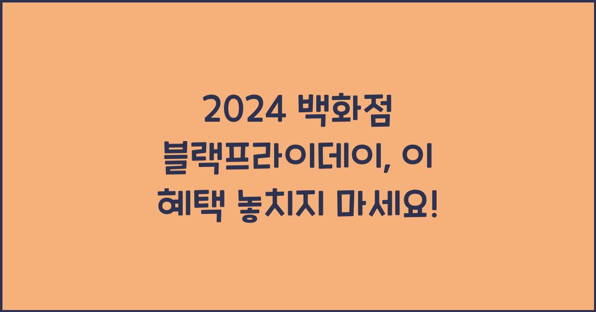 백화점 블랙프라이데이