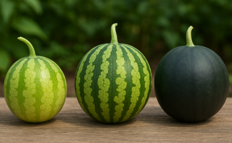 애플수박, 미니수박, 블랙수박 비교 사진