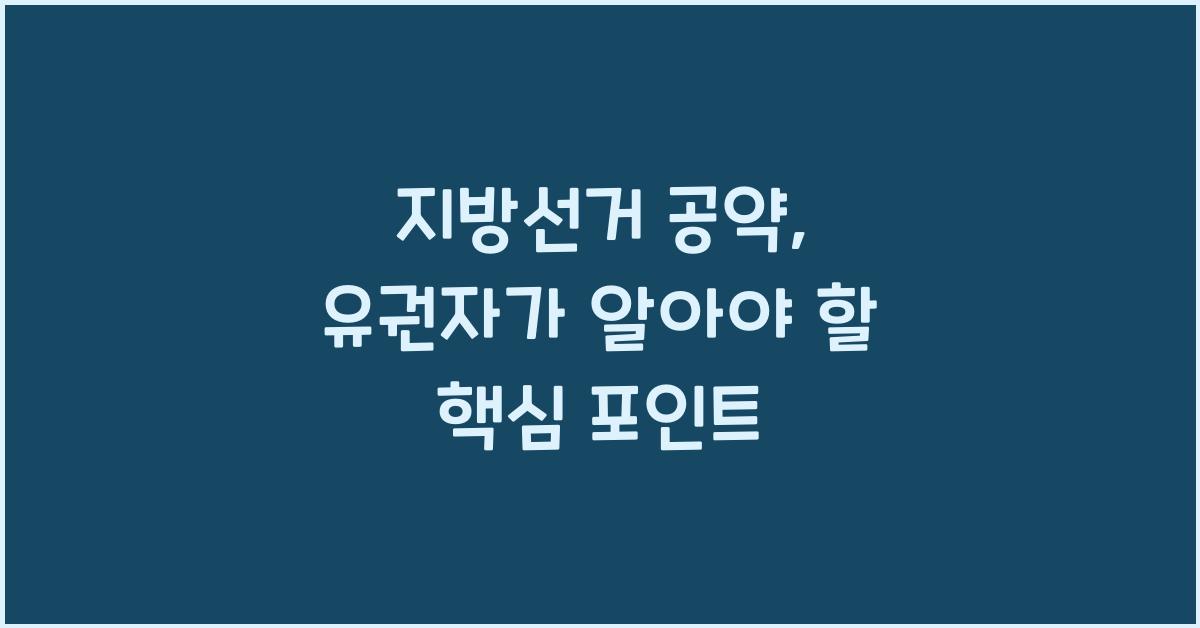 지방선거 공약
