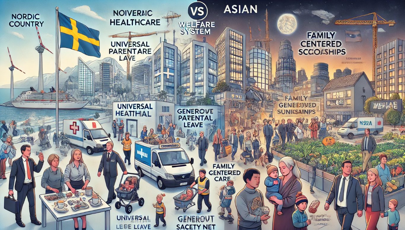 북유럽 vs 아시아, 각 복지 제도 설명과 장단점 관련 사진