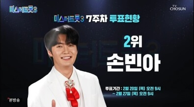 미스터트롯3 7주차 국민 응원 투표 현황 결과