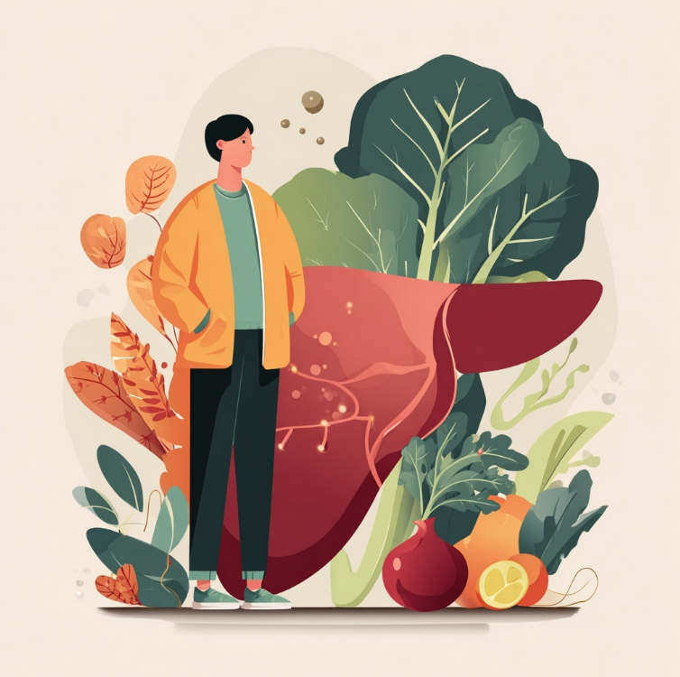 건강한 채소 식단 일러스트