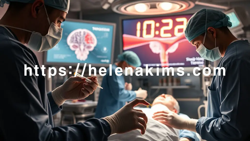 응급실 배경. 시간과의 사투를 벌이는 의료진들이 뇌경색 환자를 집중 치료하는 모습.