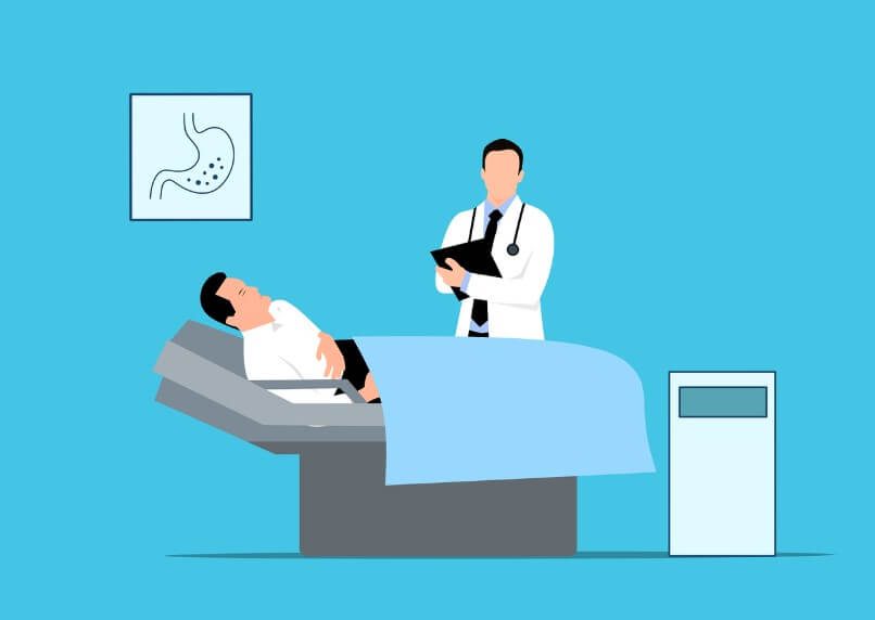 환자를 돌보고 있는 의사