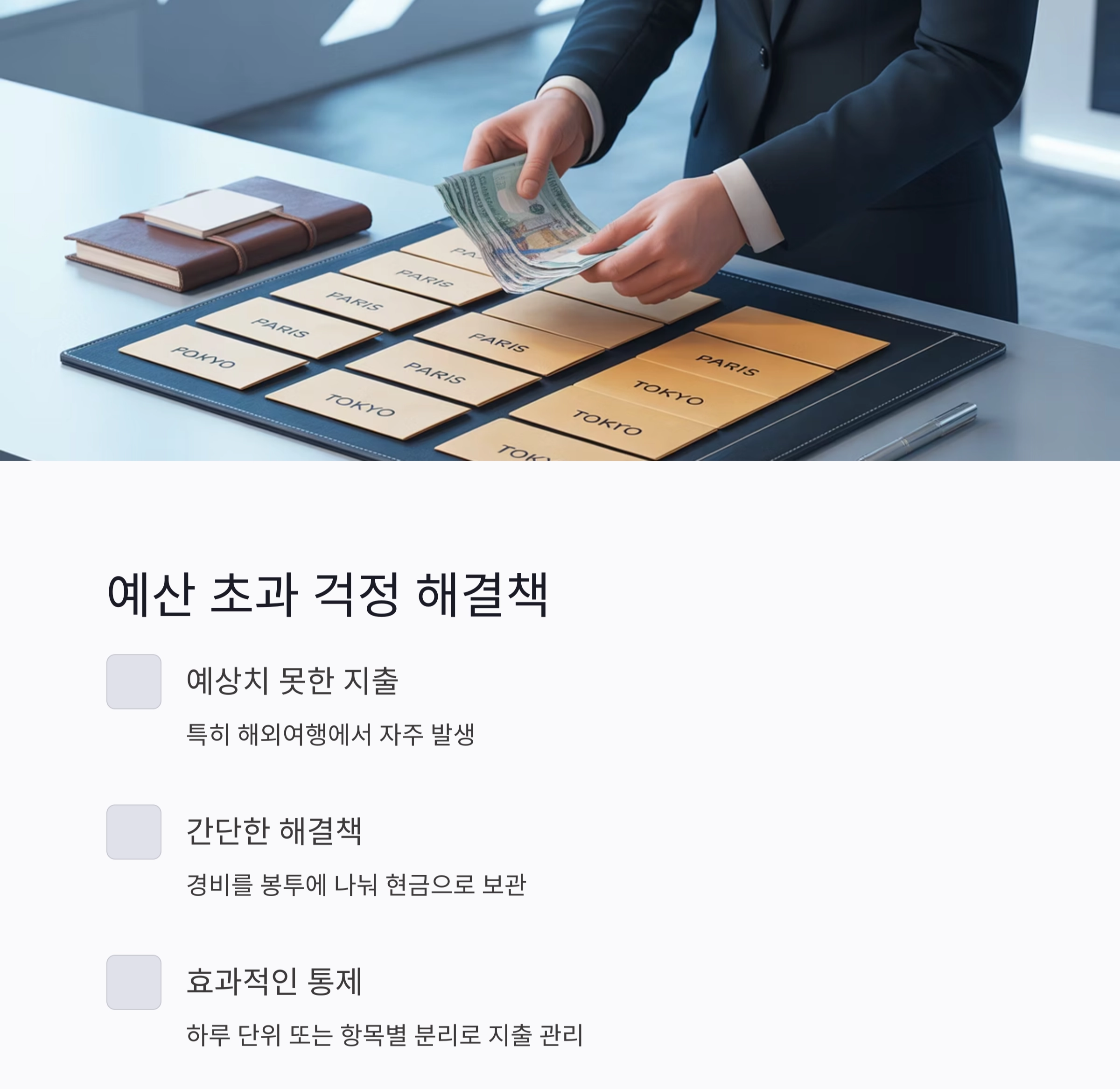 여행 경비를 똑똑하게! 봉투로 나누는 현금 보관법