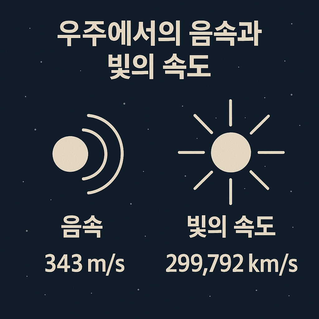 우주에서의 음속과 빛의 속도 이미지